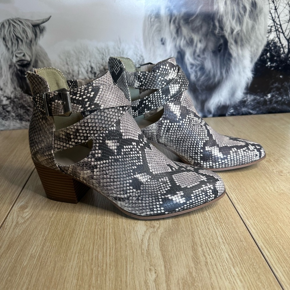 Fergalicious Gray Ankle Booties with Western Flair